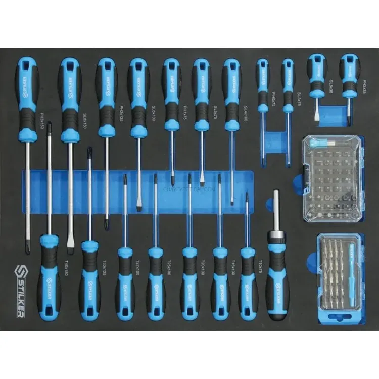 Mobiliário de Oficina 4 Elementos STILKER Tampo Inox 38mm 247 Ferramentas