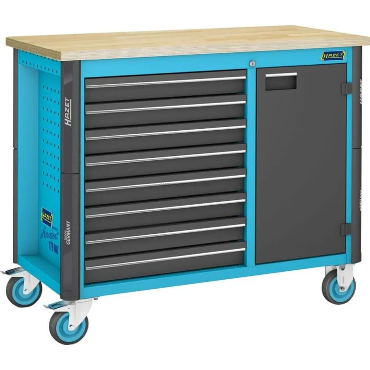 Bancada Móvel HAZET 8 Gavetas Tampo de Bétula 1150 x 600 x 964 mm
