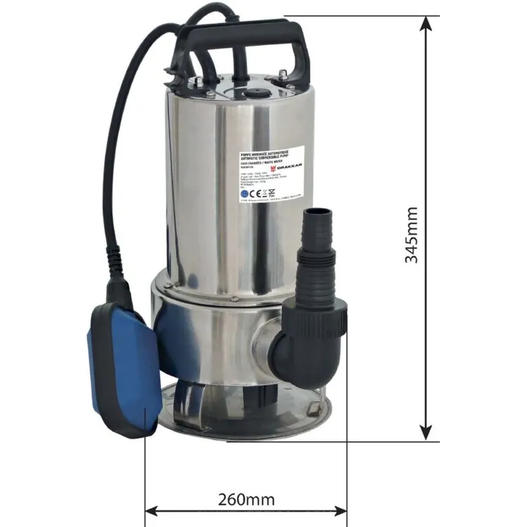 BOMBA SUBMERSÍVEL INOX 750W FLUTUADOR DRAKKAR