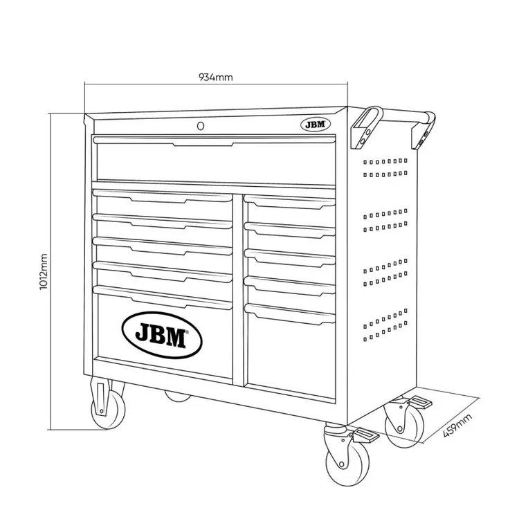 CARRO DE FERRAMENTAS 11 GAVETAS MONTADO JBM
