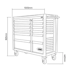 CARRO DE FERRAMENTAS 12-GAVETAS VAZIO VERDE JBM