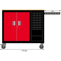CARRO FERRAMENTAS 10 GAVETAS MADEIRA DRAKKAR