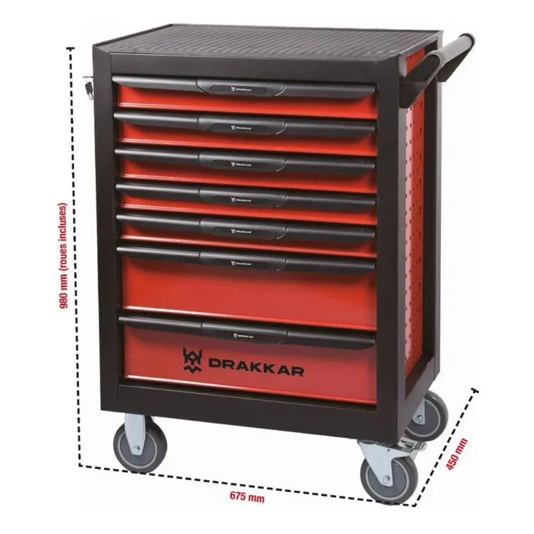 CARRO FERRAMENTAS 7 GAVETAS 675MM DRAKKAR