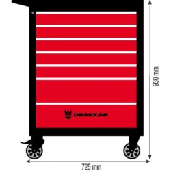 CARRO FERRAMENTAS 7 GAVETAS ANTI-BASCULAMENTO DRAKKAR