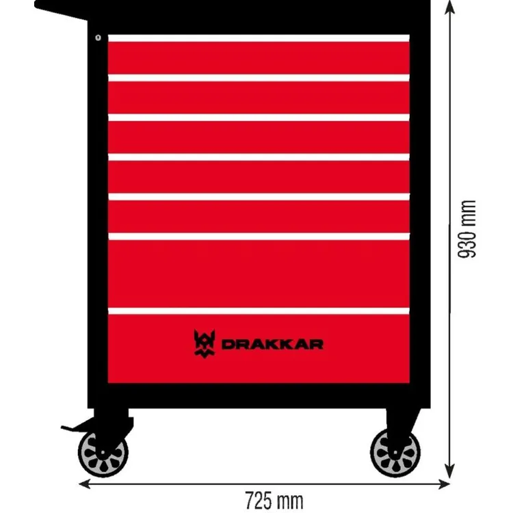 CARRO FERRAMENTAS 7 GAVETAS ANTI-BASCULAMENTO DRAKKAR