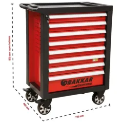 CARRO FERRAMENTAS 8 GAVETAS TAMPO ABS DRAKKAR
