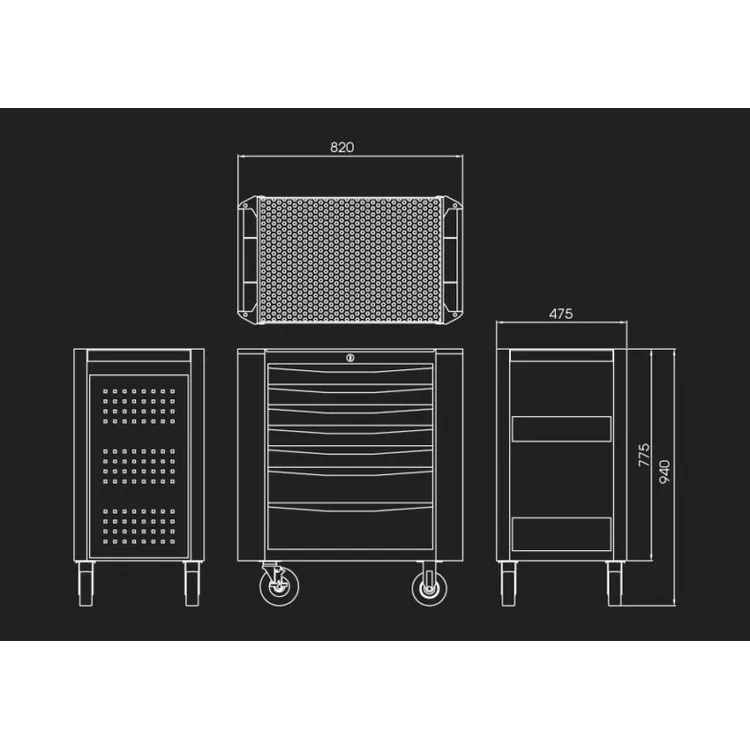 CARRO FERRAMENTAS BUMPER 7 GAVETAS VERMELHO KING TONY