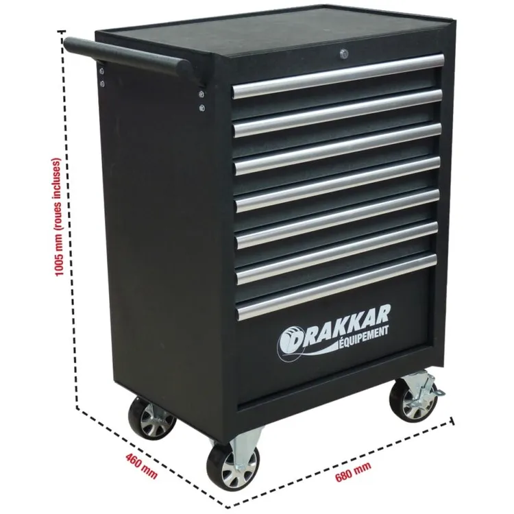CARRO FERRAMENTAS PRETO 7 GAVETAS DRAKKAR
