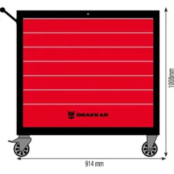CARRO FERRAMENTAS XXL 7 GAVETAS MADEIRA DRAKKAR