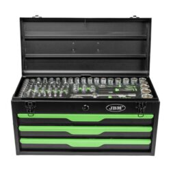 Caixa de Ferramentas JBM 143 Peças Zincada Cr-V 1/4" 1/2"