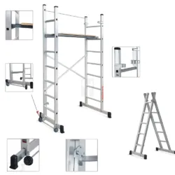 ANDAIME MÓVEL ALUMÍNIO 2X7 DEGRAUS