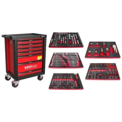 CARRO VERMELHO 7 GAVETAS 160PCS KROFTOOLS