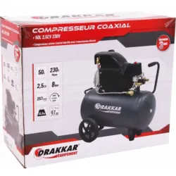 COMPRESSOR COAXIAL 50L 2.5CV 230V DRAKKAR
