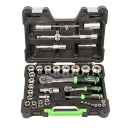 Mala de Ferramentas JBM 37 Peças Polegadas Sextavadas 1/2" e 1/4"