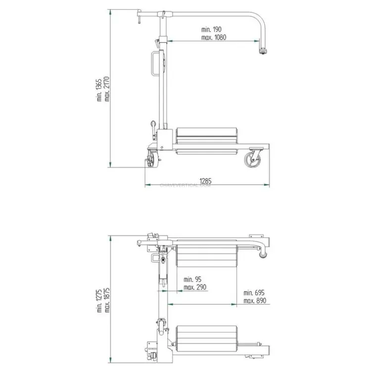 Porta Rodas Trator Hidráulico Compac 1.6T 1600kg 1050mm