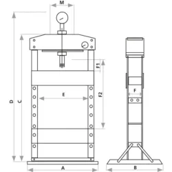 PRENSA BANCADA MANUAL 15T CHASSIS SOLDADO DRAKKAR