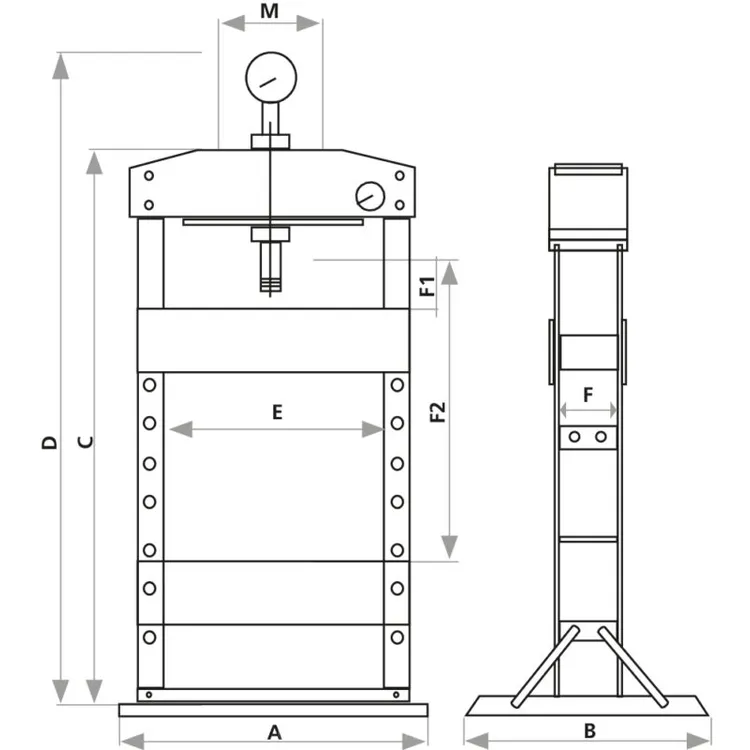 PRENSA BANCADA MANUAL 15T CHASSIS SOLDADO DRAKKAR