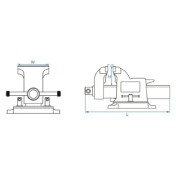 TORNO DE BANCADA DE AÇO FUNDIDO COM BASE GIRATÓRIA 360° 5' 130 MM KING TONY
