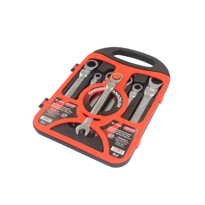 JOGO DE 7 CHAVES COMBINADAS DE ROQUETE FLEXÍVEIS TOOLHUB