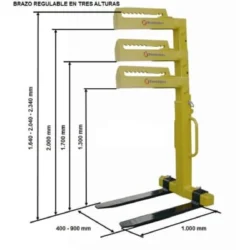 Porta-paletes para Grua ND 2000 kg Altura e Garfos Ajustáveis