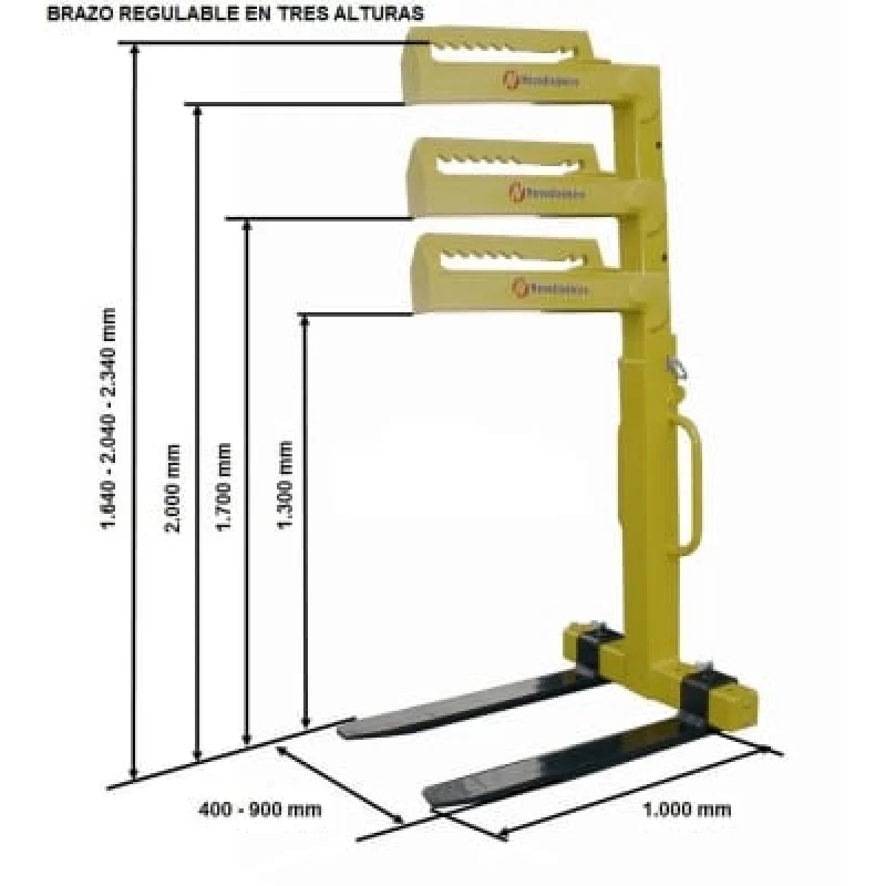 Porta-paletes para Grua ND 2000 kg Altura e Garfos Ajustáveis