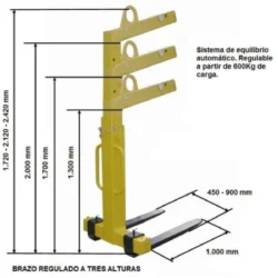 Porta-paletes para grua 3000 kg Ajustável