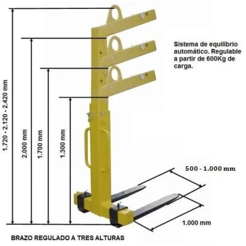 Porta-paletes para Grua ND 5000 kg Ajustável