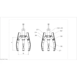 EXTRACTOR HIDRÁULICO 2/3 PATAS 12Tm FORZA