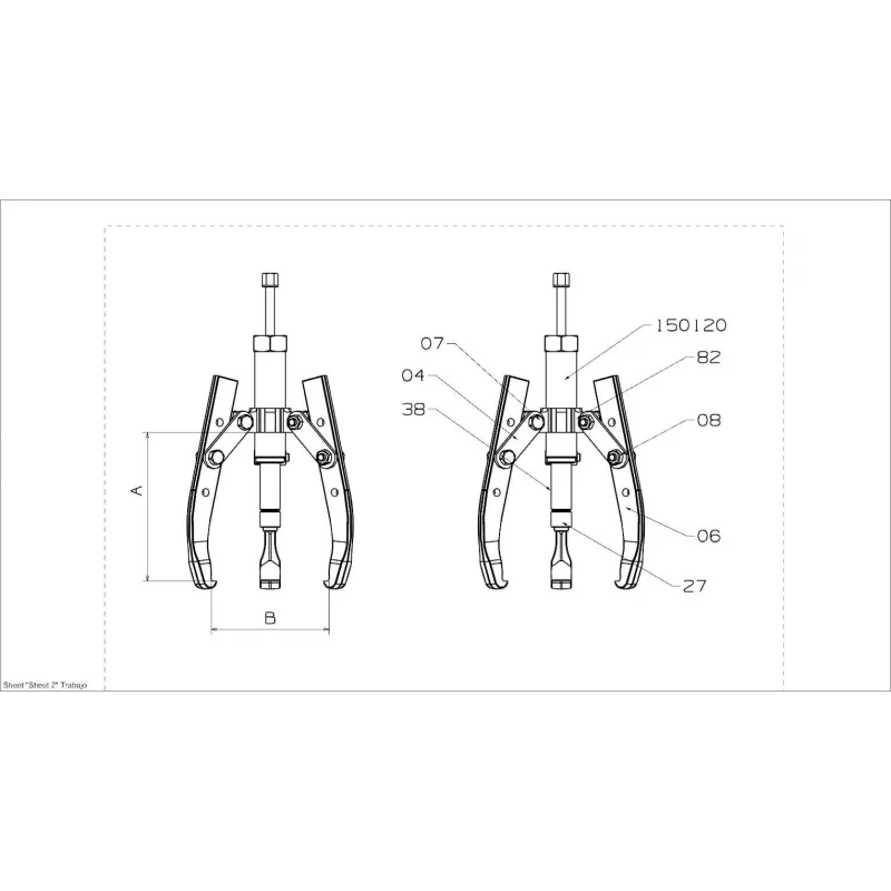 EXTRACTOR HIDRÁULICO 2/3 PATAS 12Tm FORZA