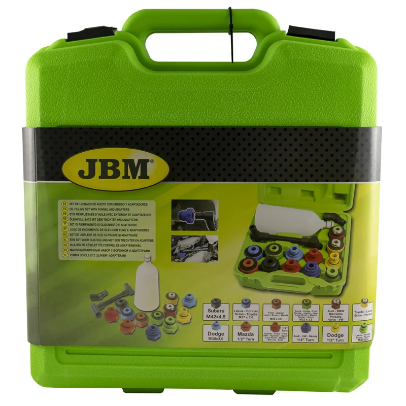 KIT DE ENCHIMENTO DE ÓLEO COM FUNIL E ADAPTADORES JBM