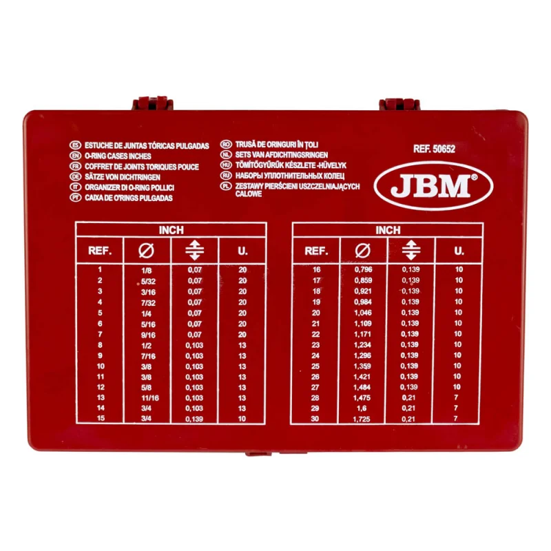 CAIXA DE O'RINGS POLEGADAS JBM