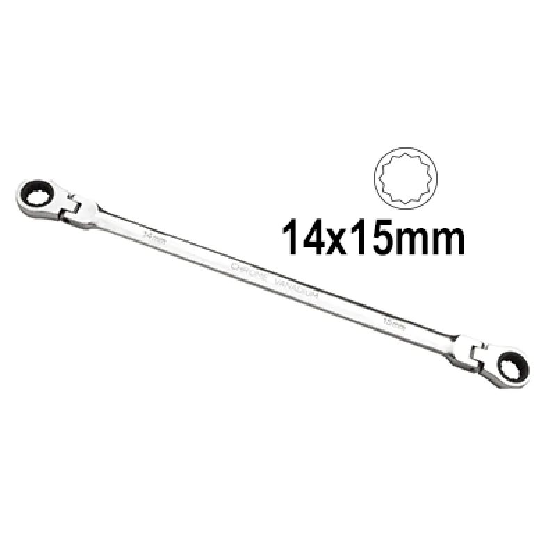 CHAVE ARTICULADA COM ROQUETE 14x15mm JBM