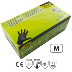 LUVAS PRETAS DESCARTÁVEIS DE NITRILO T:M 5MIL JBM