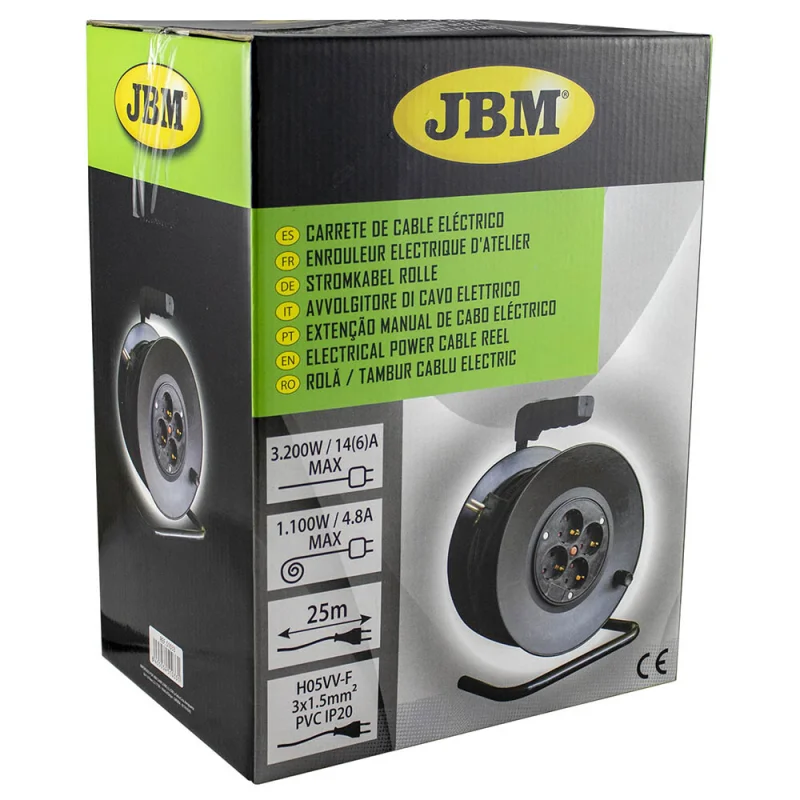 EXTENSÃO MANUAL DE CABO ELÉCTRICO 25M JBM