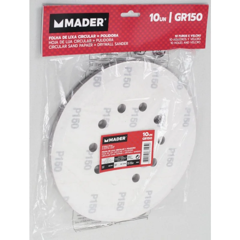 FOLHA DE LIXA POLIDORA 63185 E 56812 10UN GR150 MADER