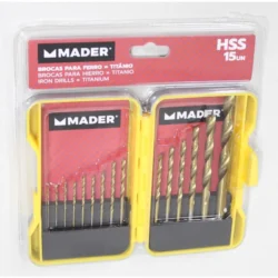 JOGO BROCAS TITÂNIO 15PCS MADER