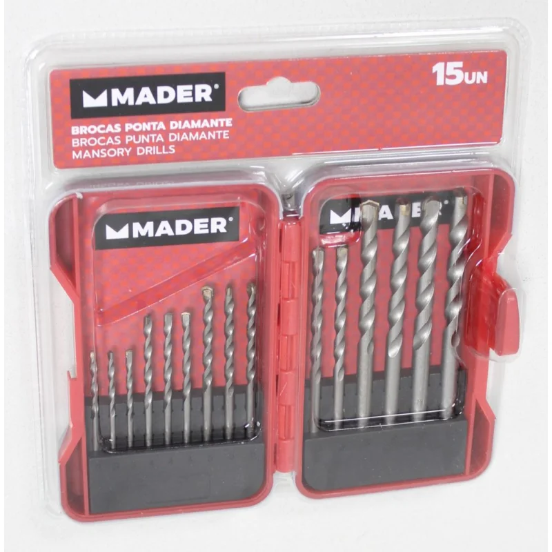 JOGO BROCAS PONTA DIAMANTE 15PCS MADER