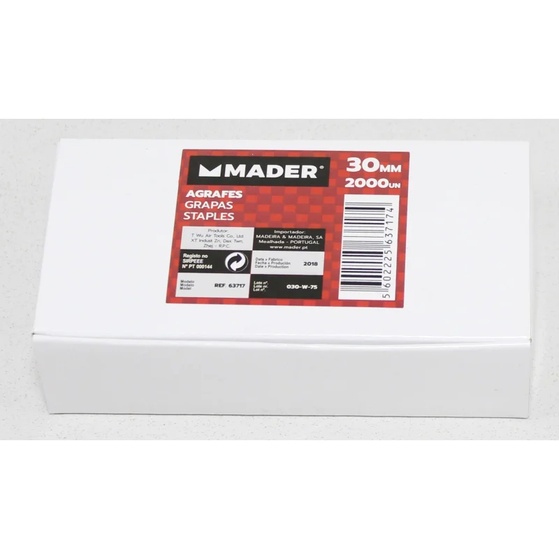 AGRAFES PARA MÁQUINA DE AGRAFAR PNEUMÁTICA 30MM MADER