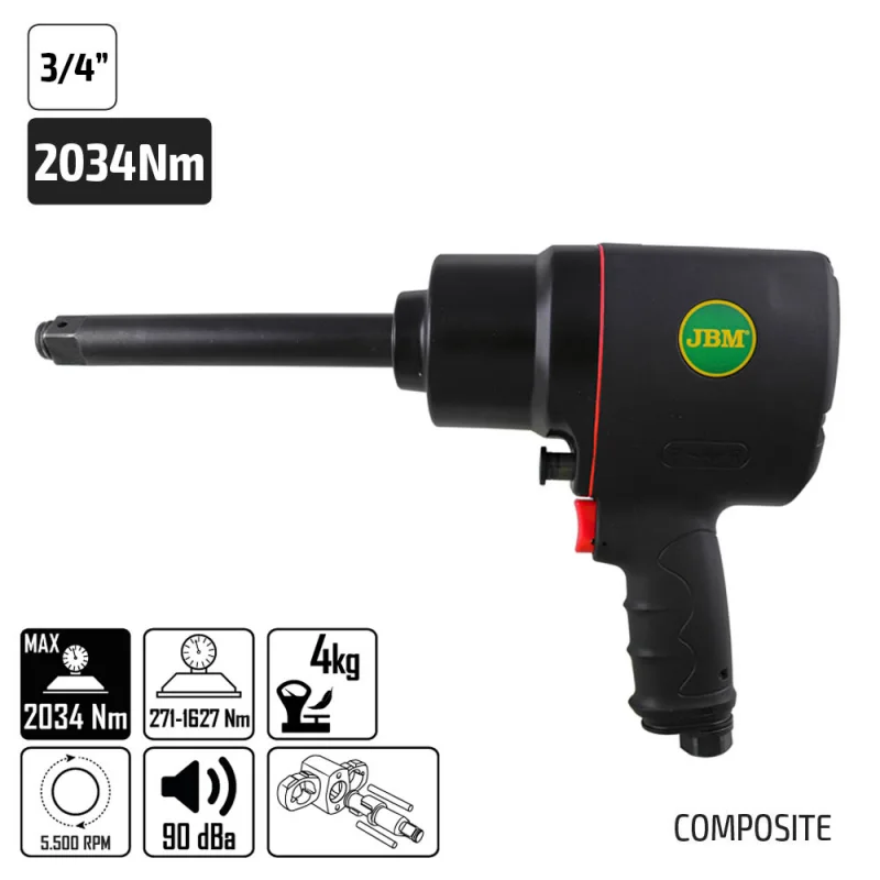 PISTOLA DE IMPACTO DE 3/4"+ALARGADOR 15CM JBM