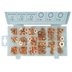 CAIXA DE ANILHAS DE COBRE PARA INJETORES 150 PCS JBM