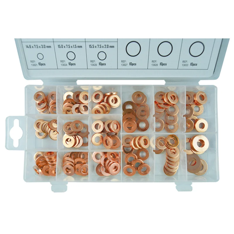 CAIXA DE ANILHAS DE COBRE PARA INJETORES 150 PCS JBM