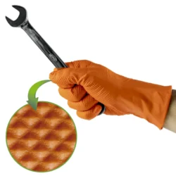 LUVAS DE NITRILO COR-DE-LARANJA 7.0 MIL TAMANHO:XL JBM