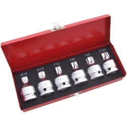 JOGO DE PONTEIRAS 3/4" TORX/XZN INVIOLÁVEIS 6 PÇS TOOLHUB
