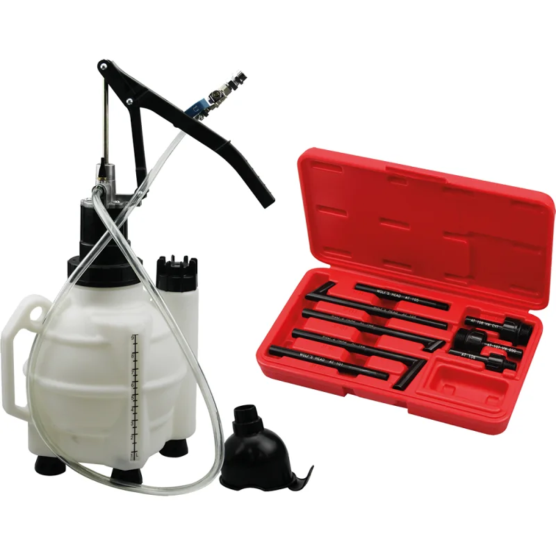 BOMBA MANUAL ENCHIMENTO DE LÍQUIDO ATF 9.5L C/ 8 ADAPTADORES TOOLHUB