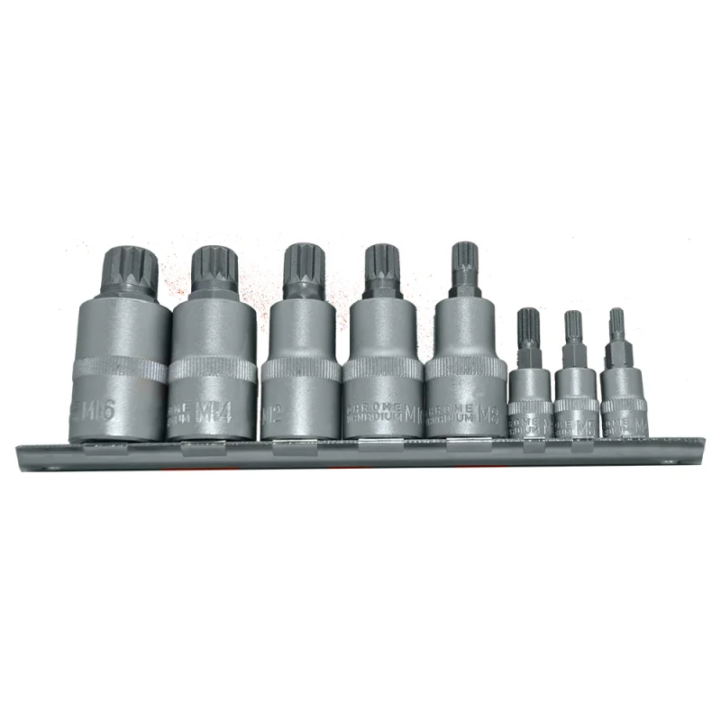 JOGO DE PONTAS XZN SPLINE 1/4” & 1/2” 8 PÇS  M4 - M16  TOOLHUB