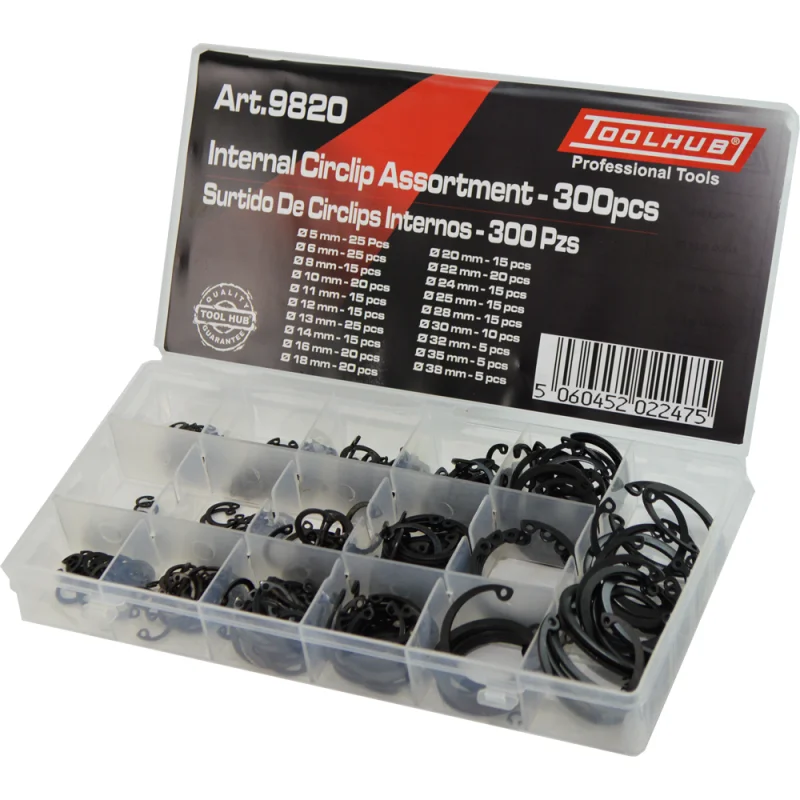 SORTIDO DE CIRCLIPS INTERNOS 300 UNI TOOLHUB