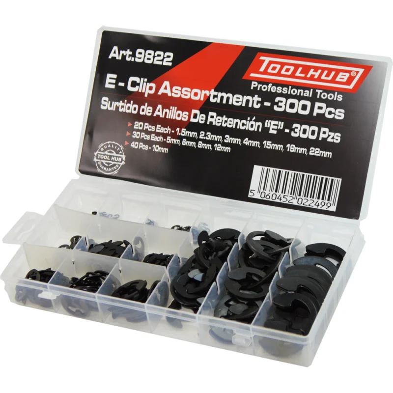 SORTIDO DE CLIPS TIPO “E” 300 UNI TOOLHUB