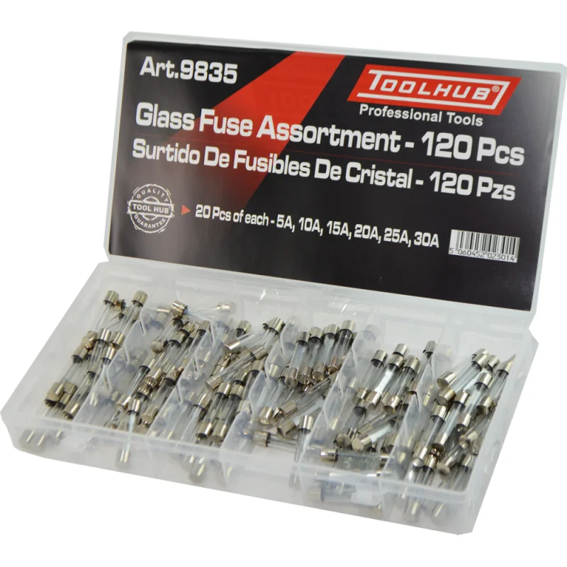 SORTIDO DE FUSÍVEIS DE VIDRO 120 PEÇAS TOOLHUB