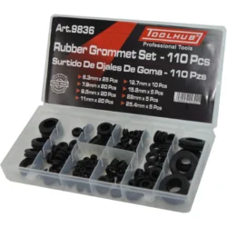 CONJUNTO DE ILHÓS DE BORRACHA 110 PEÇAS TOOLHUB