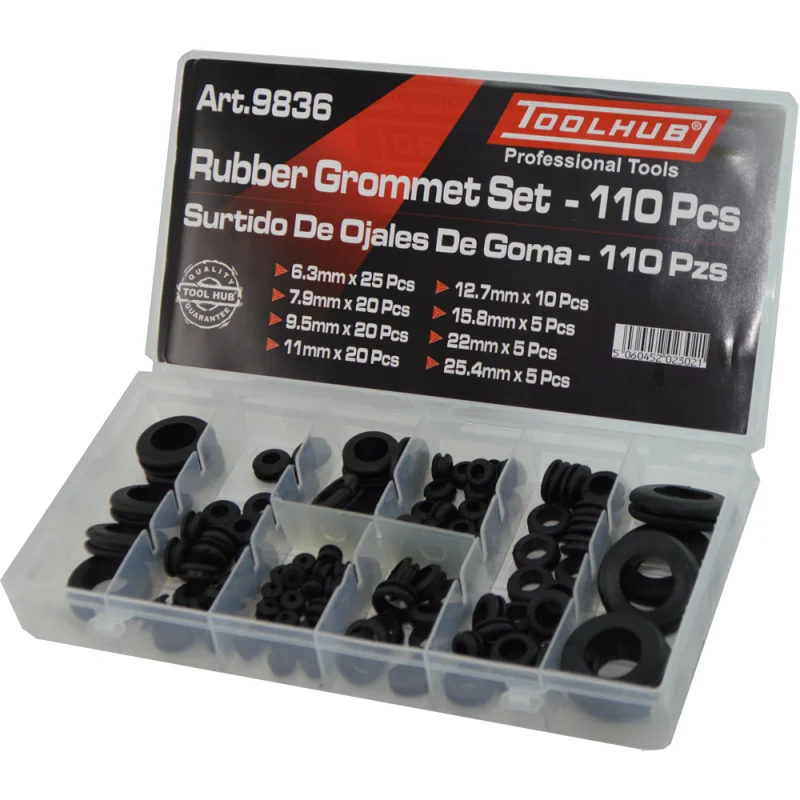 CONJUNTO DE ILHÓS DE BORRACHA 110 PEÇAS TOOLHUB